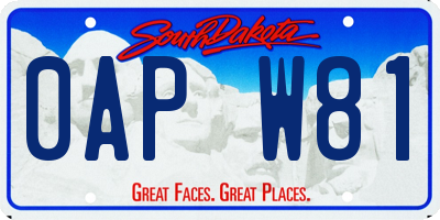 SD license plate 0APW81
