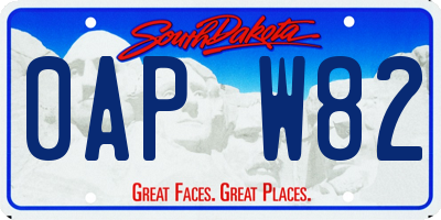 SD license plate 0APW82