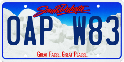 SD license plate 0APW83