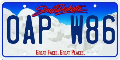 SD license plate 0APW86