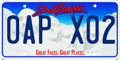 SD license plate 0APX02