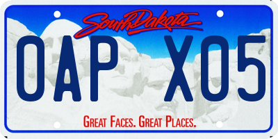 SD license plate 0APX05