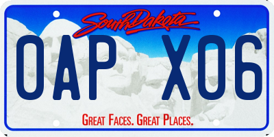 SD license plate 0APX06