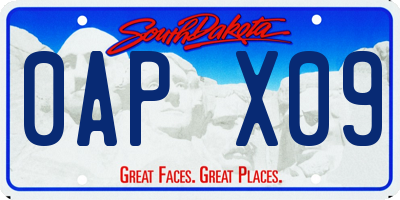 SD license plate 0APX09