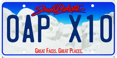 SD license plate 0APX10