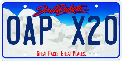 SD license plate 0APX20