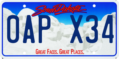SD license plate 0APX34
