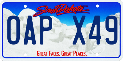SD license plate 0APX49
