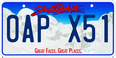 SD license plate 0APX51