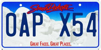 SD license plate 0APX54