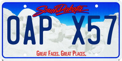 SD license plate 0APX57