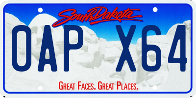 SD license plate 0APX64