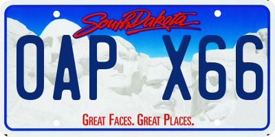 SD license plate 0APX66