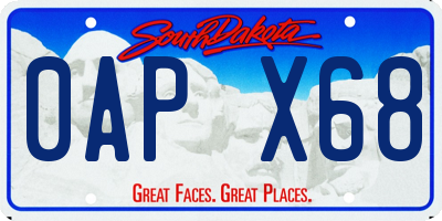 SD license plate 0APX68