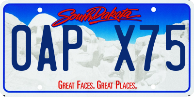SD license plate 0APX75