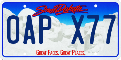 SD license plate 0APX77