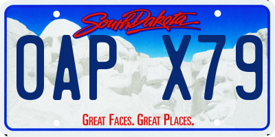 SD license plate 0APX79