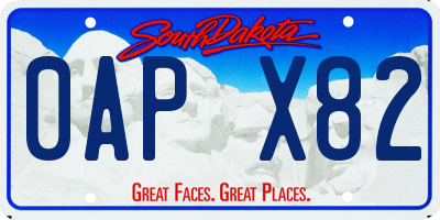 SD license plate 0APX82