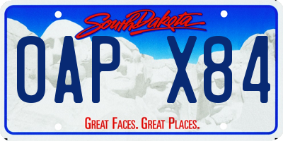 SD license plate 0APX84