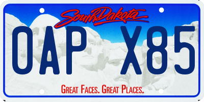 SD license plate 0APX85