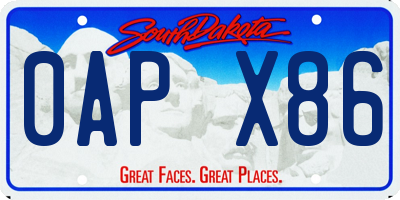 SD license plate 0APX86