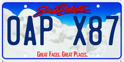 SD license plate 0APX87