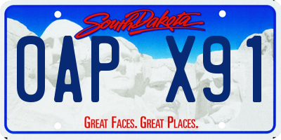 SD license plate 0APX91