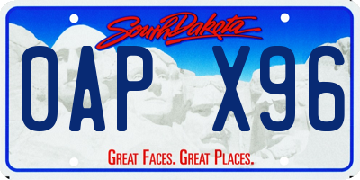 SD license plate 0APX96