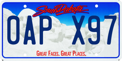 SD license plate 0APX97