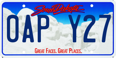 SD license plate 0APY27