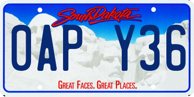 SD license plate 0APY36