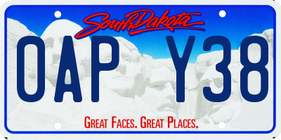 SD license plate 0APY38