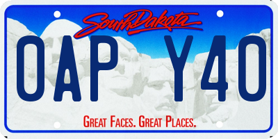 SD license plate 0APY40