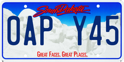 SD license plate 0APY45
