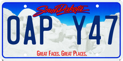 SD license plate 0APY47