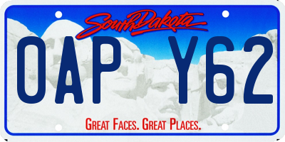 SD license plate 0APY62