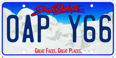 SD license plate 0APY66