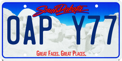 SD license plate 0APY77