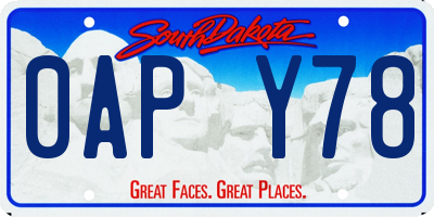 SD license plate 0APY78