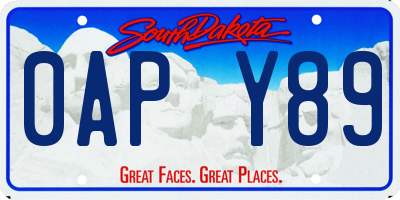 SD license plate 0APY89