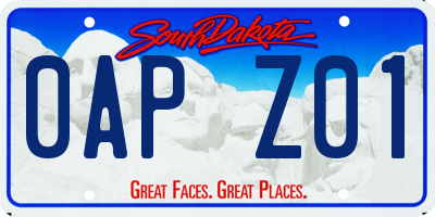 SD license plate 0APZ01