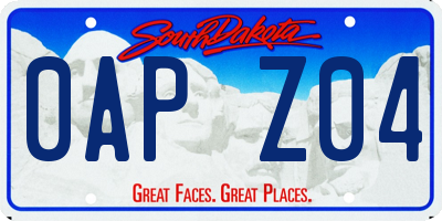 SD license plate 0APZ04