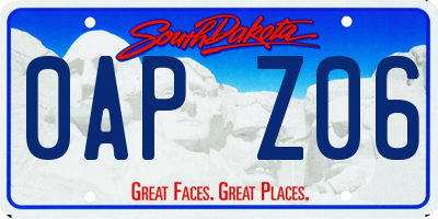 SD license plate 0APZ06