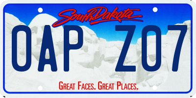 SD license plate 0APZ07