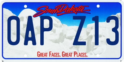 SD license plate 0APZ13