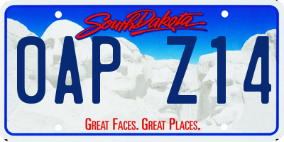 SD license plate 0APZ14