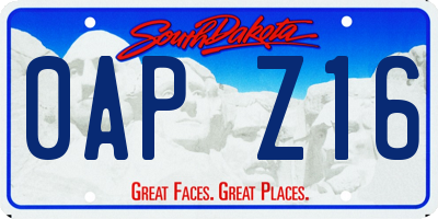 SD license plate 0APZ16