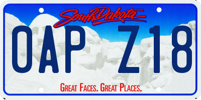 SD license plate 0APZ18