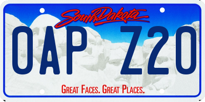SD license plate 0APZ20