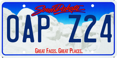 SD license plate 0APZ24